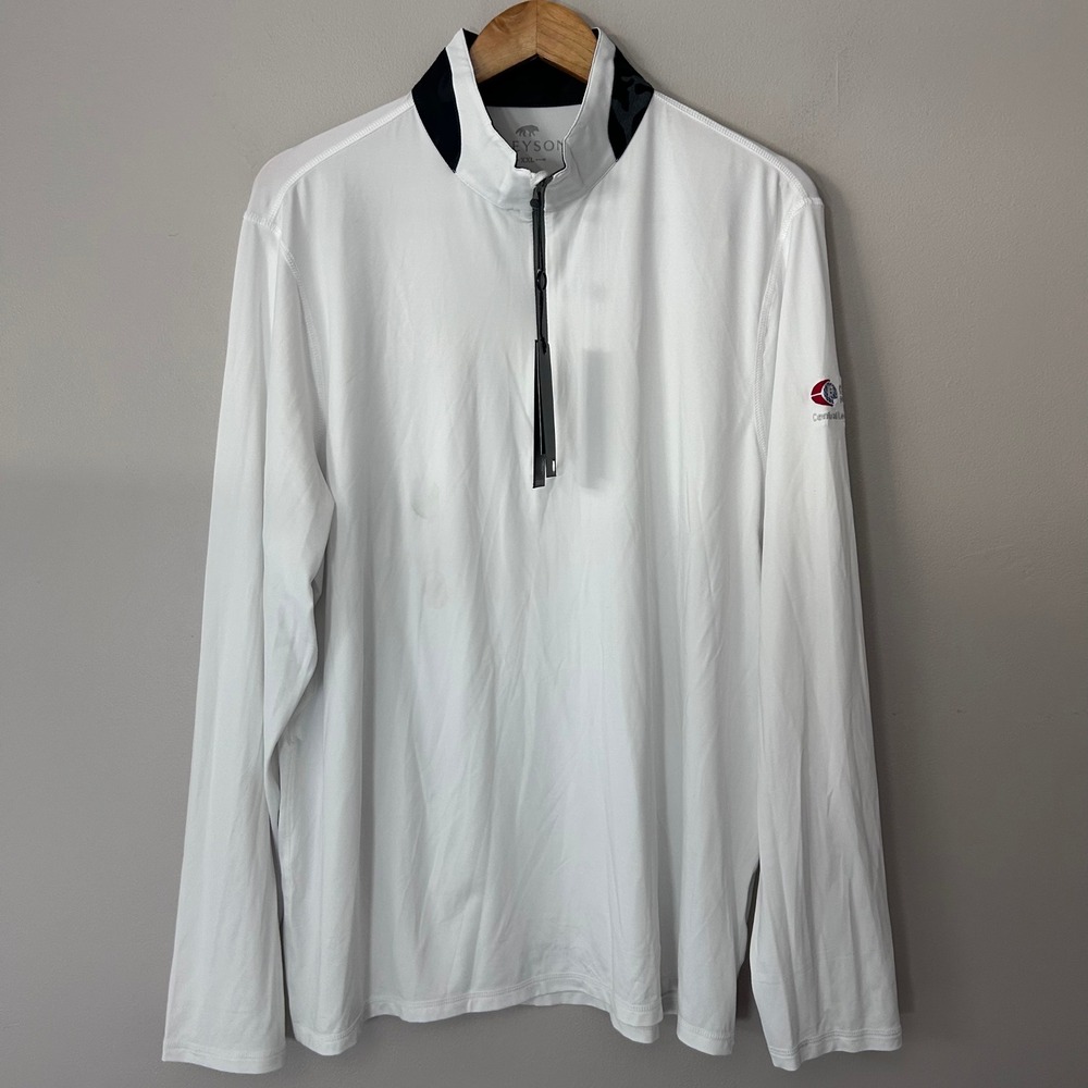 Greyson 1/4 Zip Pullover Mens XXL Arctic White Camo Trim Golf Performance NWT